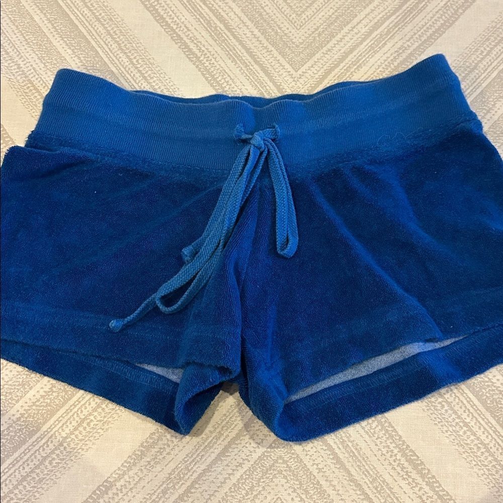 Hard Tail Girls Blue Terry Cloth Tie Waist Shorts Size XS